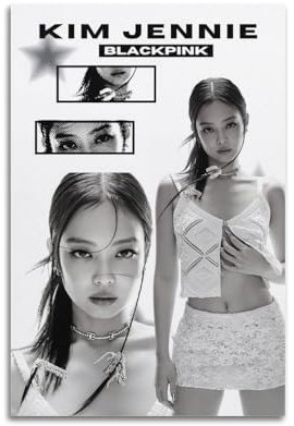 ARTUKPOSQL Blackpink Jennie Poster, Leinwanddruck, Vintage, hohe Optik, horizontal, Wohnzimmer, Schlafzimmer, Wanddekoration, Poster, 30 x 45 cm, ungerahmt, 6