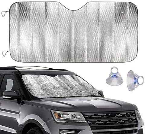 Parasole Auto 150x70cm Parabrezza Universale, Pieghevole- Protezione Solare UV, Riduzione del Calore e Privacy, Adatta per La Maggior Parte dei Veicoli.