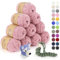 Coopay Wolle zum Häkeln, 10x45g Weiches Häkelgarn, 5 Faiding Wolle zum Stricken, Babywolle zum Häkeln für Anfänger, Super Weich Häkelgarn Babywolle für Häkel- und Strickprojekt - Helles Fleischrosa