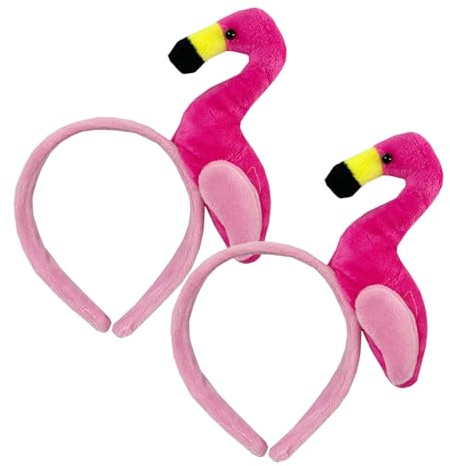 EHDWXVZM 2 Stücke Flamingo -Stirnbänder, Kreative Süße Haarzubehör, Plüsch -Stirnbänder, Party -Dressing -Vorräte.