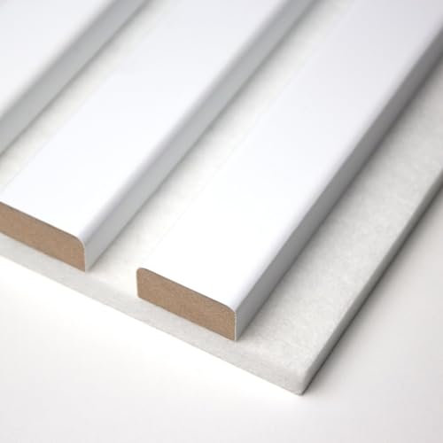 Moeby24 2x Akustikpaneele Wandpaneele Raumakustik Holz Filz Wandverkleidung 120x60cm Made in Germany (Weiß/Weiß)