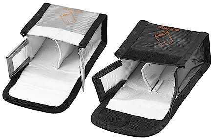 IMIKEYA 2stücke Akku-schutztasche Aus Feuerfestem Material Dual Slot Kompatibel Mit Fpv-brillen Als Lagerungstasche Und Aufbewahrungstasche Für Akkus