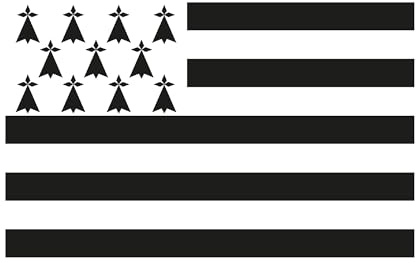 Dykgraaf Autocollant Bretagne France Drapeau 8 x 5 cm Autocollant Voiture Autocollant Bretonia Bretons UV Voiture