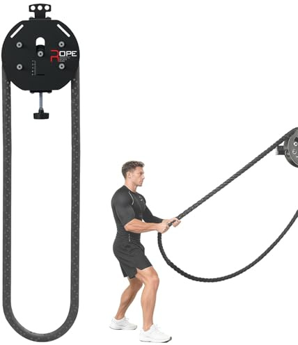 Fablestoryem Endless Rope Trainer, Portable Cable Pulley System, Pulley Cable Machine System with Adjustable Resistance, Home Gym Equipment, for Grip, Arms, Back, Body Coordination Exercises Black