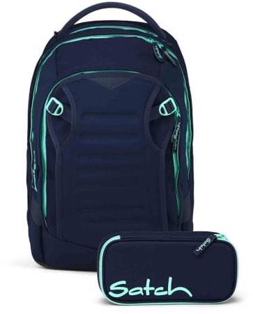 Satch Match Plus Schulrucksack Set 2tlg. inkl. Schlamperbox (Ocean Mint)