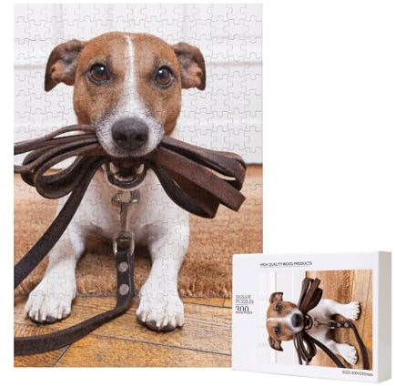 Dogs Jack Russell Terrier Animals Wooden Puzzles 300 Pieces for Adults, Jigsaw Puzzle Relaxation for Family