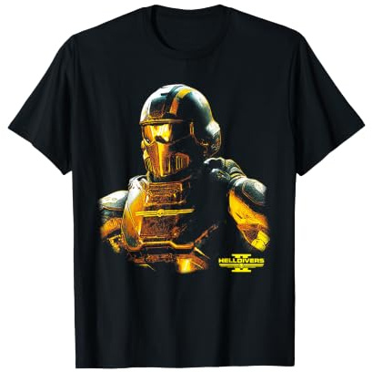 Helldivers 2 Front Back Portrait of Democracy Video Game T-Shirt