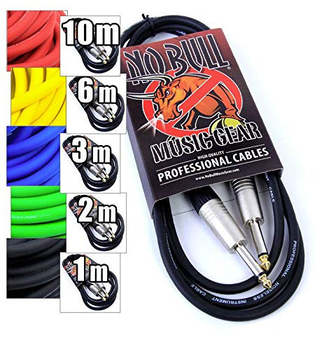 Premium Guitar/Instrument Cable (Black, 3ft / 1m, Straight Plugs) - Achieve a Cleaner Signal via a Heavy Duty Pro 1/4 Jack to Jack Noiseless Mono Lead - Coloured Link Lead to Amplifier/Amp Cable