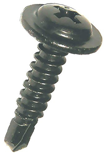 Dresselhaus Bohrschrauben mit Linsenkopf M-H mit angepresster Scheibe DIN 7504, 4,2 x 13 mm, 100 Stück, schwarz verzinkt