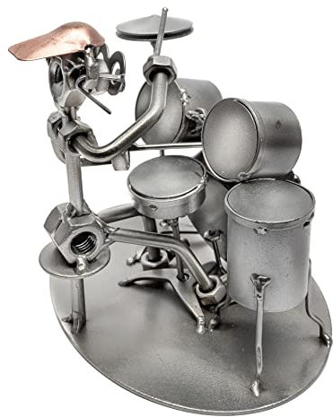 STEEMO Schraubenmännchen Schlagzeug Drummer Musiker-Geschenk Deko 16x13x14 cm