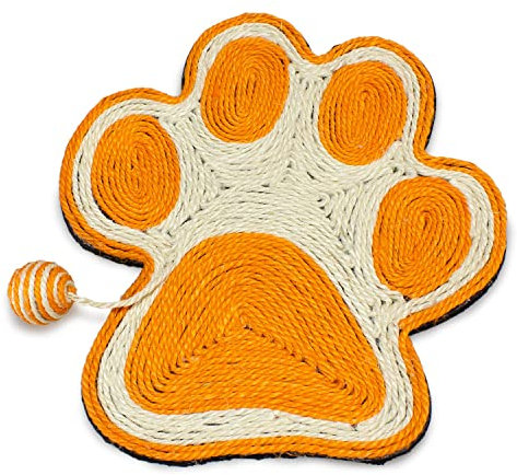 Arquivet Rascador Huella Naranja con ratón para Gatos - Naranja, 40 x 36 cm