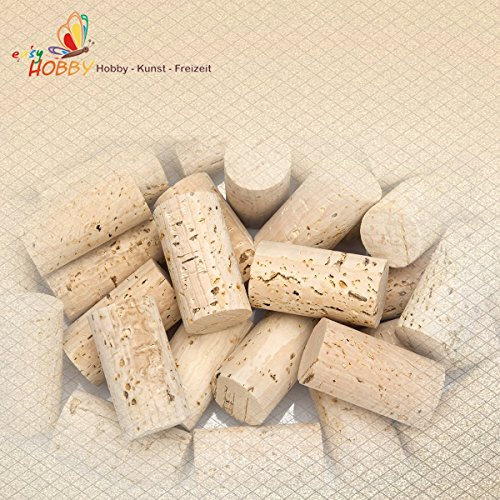 SMITS 3 x 100 g Bastelkorken, unbedruckte Naturkorken (zylindrische Korken und Sektkorken)