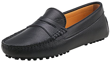 Shenduo Mocassini Donna in Pelle Liscia comode Loafers Scarpe Casual D7052 Nero 39EU