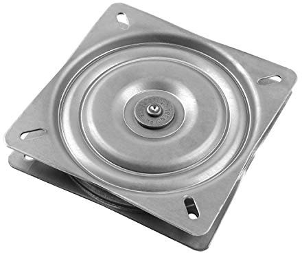 Drehkranz Schwerlast-Drehbeschlag 360° kugelgelagert Drehteller zum Schrauben | Stahl blank | Druck-Kugellager 225 kg | Schwenkauszug mit Drehplatte | 1 Stück - Drehbeschlag für Möbel & Schränke