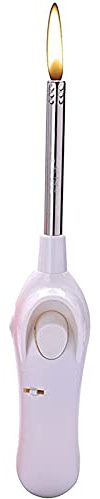 1x Stabfeuerzeug Piezoflamme Gasfeuerzeug 23,5 cm Lang (1 STK.(Weiss) +1x (Konsumany® Stab- Stumfeuerzeug 12,5 cm Lang)
