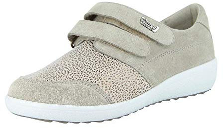 VAROMED 77272 Lausanne Damen Gesundheitsschuh, Klettschuh, Verbandsschuhe, Halbschuh, Pflegeschuh Kiesel (Kiesel), EU