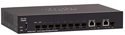 Switch gestito Cisco SG350-10SFP con 10 porte Gigabit Ethernet (GbE) con 8 slot SFP più 2 porte Gigabit Ethernet combinate SFP, protezione limitata a vita (SG350-10SFP-K9-EU)