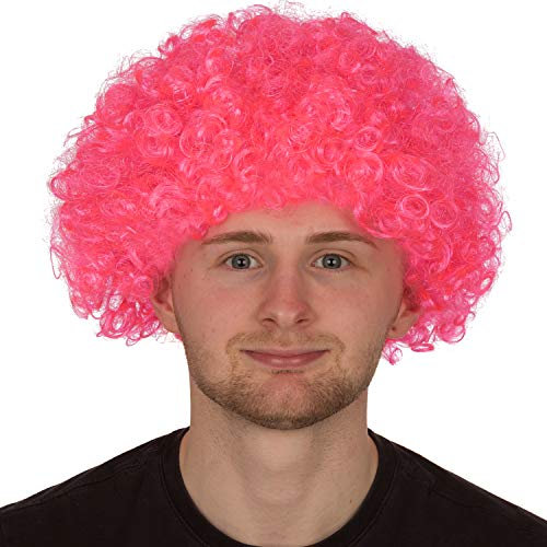 Redstar Fancy Dress - Afro-Perücke für Erwachsene - Locken - Party Clown Kostüm - Accessoire - Pink