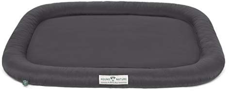 HOUND & NATURE Hundekissen Arosa - weiches Liegekissen für mittlere Hunde - Öko-Hundebett waschbar, hygienisch, robust & nachhaltig (M - 90x70 cm - Grau)