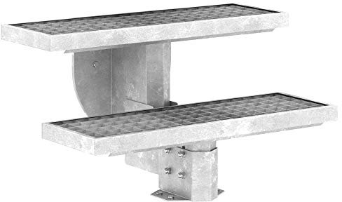 DOLLE Außentreppe Gardenstep mit 2 Stufen Höhe 37-45 cm Gitterroststufen 80 cm