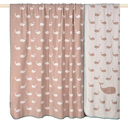 pad - Decke - Kuscheldecke - Wohndecke - Whale/Wal - pink/rosa - 150x200 cm