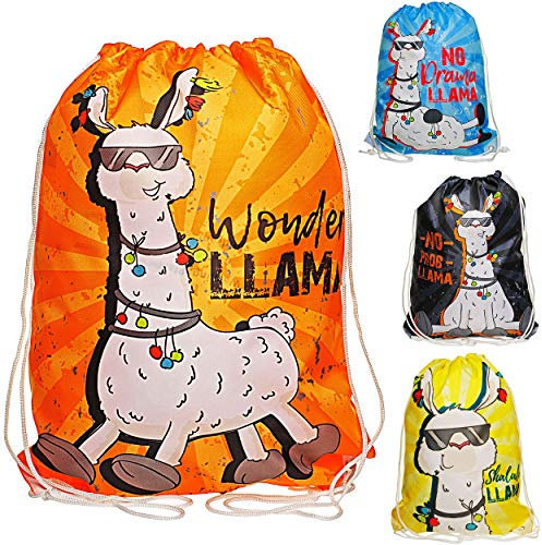 Sportbeutel - Turnbeutel - Schuhbeutel - Lama & Alpaka/Motiv-Mix - wasserabweisend abwischbar - für Kinder Erwachsene Matchbeutel Rucksack - Llama Schulbeut..