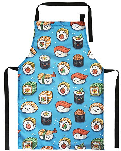 Ferocity Kinderschürze Jugend Malschürze Kunstkittel Kochschürze Apron Teenageralter Werkschürze Sushi [074]