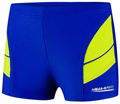 Aqua Speed Badehose Badepants Jungs eng kurz + gratis eBook | Kurze Schwimmhose Kinder Jungen | UV Schwimmbekleidung 28. Blau Grün Gr. 104 | Andy