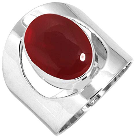 Jeweloporium 925 Silber Ringe für Frauen Rot Granat Quarz mit Stein Boho Silber Ringe Größe 56(17.8) das Erntedankfest Geschenk Handgefertigt Schmuck