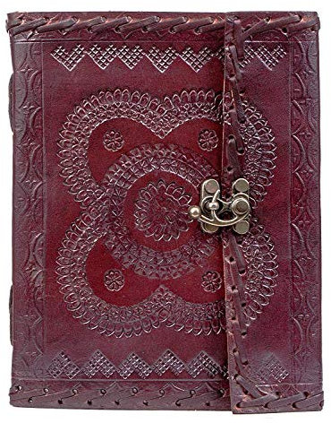 OVERDOSE HAMSA EMBOSSED Journal Notebook Handgemachtes Leder Journal Reisetagebuch Schreib journal Organizer planer Tagebuch Size -Size 6x 8 inches | 15x 20 cm