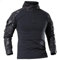 Taktisches Langarm-Shirt für Herren, Militär-Stil, atmungsaktiv, Jagd, Kampf, schnell trocknend, Outdoor-Oberteile, 1/4-Reißverschluss, Camouflage, Airsoft-Shirts, Schwarze Python, M