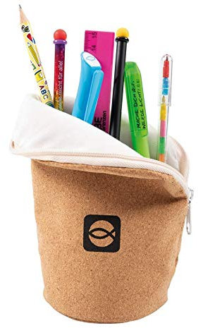 Uljö Standmäppchen aus Kork/Federmäppchen Stiftetasche braun umweltfreundlich