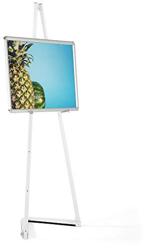 DISPLAY SALES Alu-Staffelei in Weiß für Rahmen bis 120 cm | Künstler-Malständer für Leinwand und Atelier