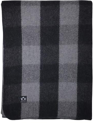 Arcturus Backwoods Wool Blanket - 4.5lbs, Warm, Heavy, Washable, Large | Great for Camping, Outdoors, Survival & Emergency Kits (Gray Buffalo)