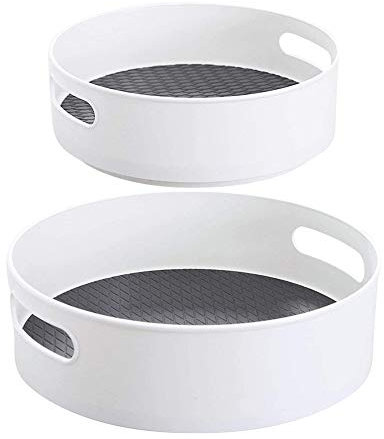 Chillers Organizador de Cocina, Plato Giratorio para despensa y frigorífico, Porta Especias Giratorio de plástico sin BPA 2 Piezas