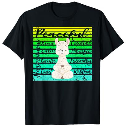Spirituell Lama Meditation Peaceful Alpaka Yoga T-Shirt