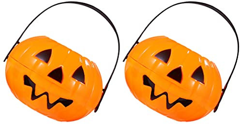 BESPORTBLE 2stücke Kürbiseimer Tragbar Halloween-Dekoration Behälter in Kürbisform Zum Befüllen Mit Süßigkeiten Für Geisterfeste Karneval Und Veranstaltungen