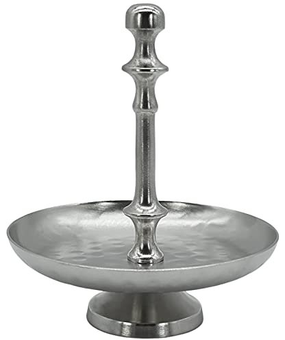 Möbelbörse Edle Etagere - Höhe 20cm - Obstschale Obstkorb Gebäckschale Obst Schale Silber Vintage Metall