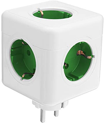 3680W Cubo Enchufe, 5-in-1 Ladron Enchufes, Regleta Multiple, 5 in 1 Enchufe de Pared Power Cubo Adaptador para Oficina, Cocina
