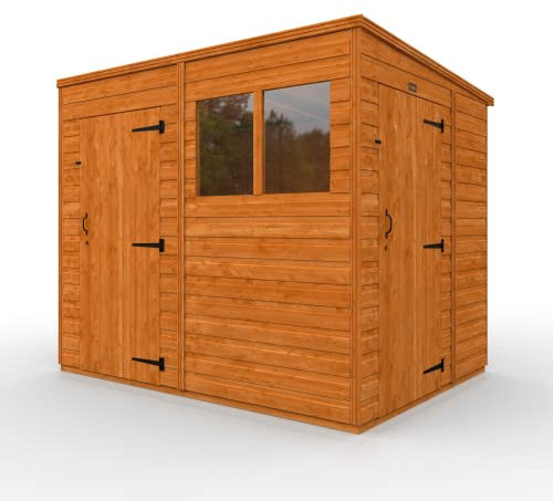 TigerFlex Shiplap Pent 2 Door Windows Wooden Garden Shed 8 x 6 ft