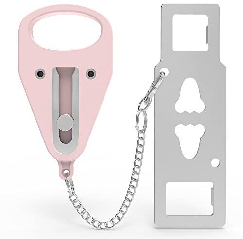 KUOGO Serrure de porte portable de sécurité pour hôtel, serrure de porte universelle pour hôtel, protection de porte par Jam Lock Doors from Inside pour dortoirs universitaires, appartements,