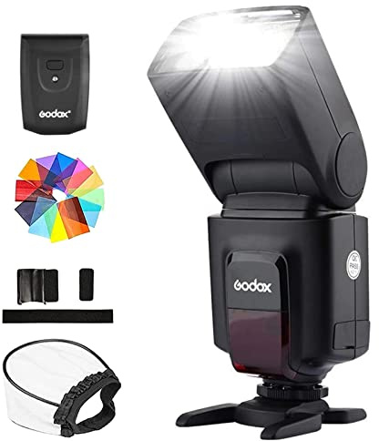 Godox TT520II Wireless Transmission Flash Speedlite - Built-in Receiver and RT Transmitter Compatible for Canon Nikon Panasonic Olympus Pentax and Other DSLR Cameras with Standard Hot Shoe