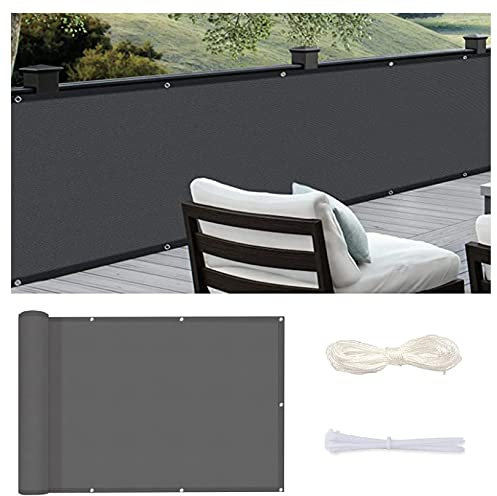 XINAR Sonnensegel Rechteckig 9x10M aus reißfestem Polyester, wetterfest, Sonnenschutz Windschutz Segeltuch Pergola mit Ösen und Kordel für Garten, Balkon Terrasse, Camping, Dunkelgrau