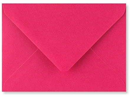 Lot de 50 enveloppes colorées 133 mm x 184 mm, idéales pour cartes de vœux, invitations de mariage, travaux manuels, entreprise/bureau (rose fuchsia)