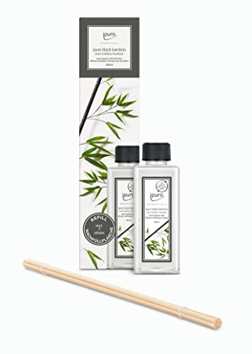 ipuro black bamboo - preiswerter Raumduft Nachfüller mit grünen & holzigen Noten - Duftöl Refill Duftstäbchen - Diffuser Nachfüllflasche 200ml - inkl Duft-Sticks, (1 er Pack)