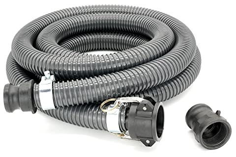 SEWOMO-L (SET) 38 / 40mm | 5m - Abwasserschlauch mit Kamlok Kupplung 1 1/2 Innengewinde Schlauch für Wohnmobil Wohnwagen