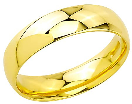 JC Trauringe | Einzelring | Traumhafter Ehering Hohl 5 mm breit I 333 Gold Poliert I Verlobungsring Partnerring Gelbgold mit Gravur in edler Schatulle I 1 Hochzeitsring | Ring ohne Stein I AP03