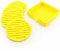 Lot de 4 dessous de verre ronds en caoutchouc de silicone antidérapant pour la maison/bar, café, thé, boisson, isoler et protéger les meubles, café, bière, bouteille de verre à vin (jaune, 4)
