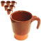 Acan Tradineur - Pack de 6 pocillos de barro para queimada, tazas para vino, licores, diseño tradicional, artesanal (Marrón - 100 ml - 6 x 6,3 x 8,5 cm)