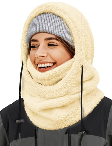 AURUZA Balaclava Women Windproof Ski Mask Winter Face Mask Cold Weather Fleece Neck Warmer Scarf for Women Hat Cap